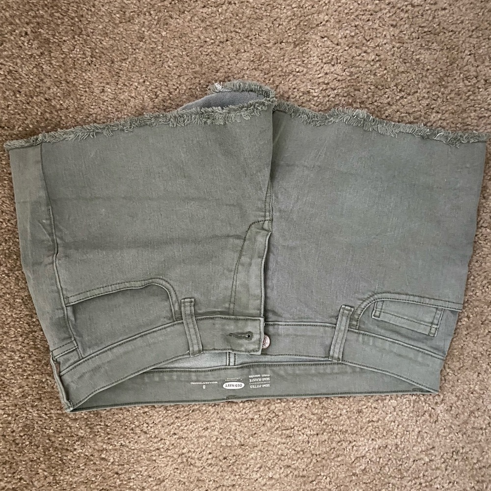 Old navy green denim shorts